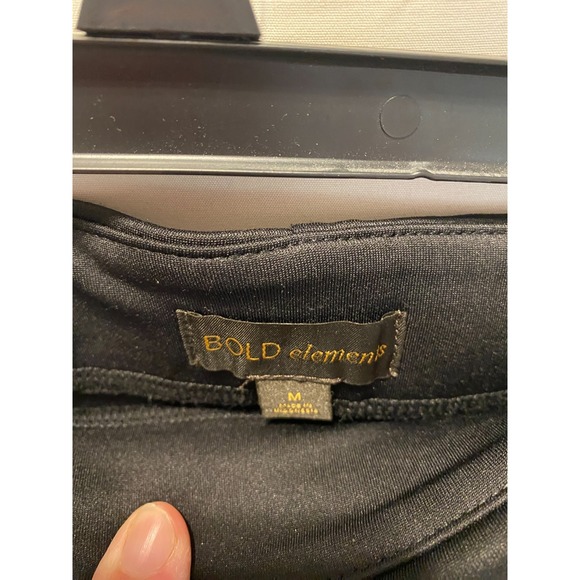 Bold Elements Size M Knit Pencil Midi Skirt W/ Silver Button Accents Pre Owned - Picture 4 of 4